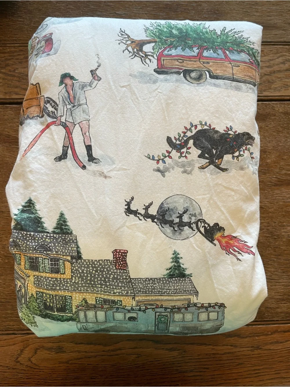 Pottery Barn National Lampoons Holiday Sheet Set (Queen)